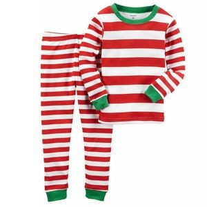 Carter’s Boys Striped Christmas Shirt Pants Pajamas